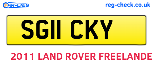 SG11CKY are the vehicle registration plates.