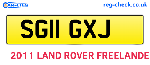 SG11GXJ are the vehicle registration plates.