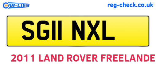 SG11NXL are the vehicle registration plates.