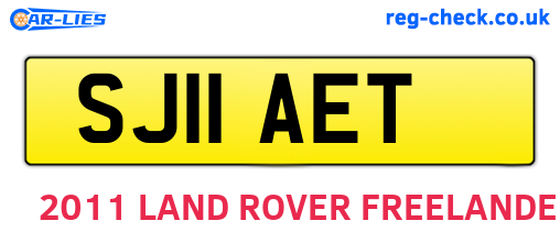 SJ11AET are the vehicle registration plates.