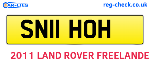 SN11HOH are the vehicle registration plates.