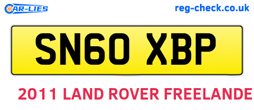 SN60XBP are the vehicle registration plates.