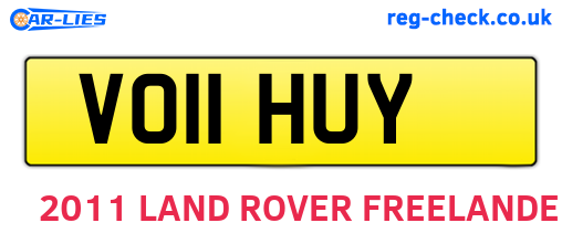 VO11HUY are the vehicle registration plates.