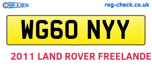 WG60NYY are the vehicle registration plates.