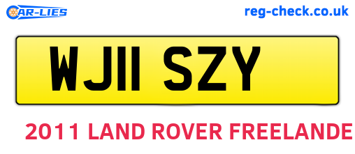 WJ11SZY are the vehicle registration plates.