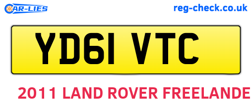 YD61VTC are the vehicle registration plates.