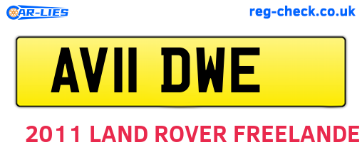 AV11DWE are the vehicle registration plates.