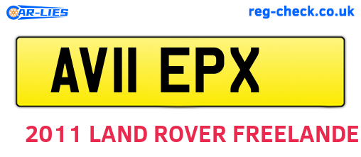 AV11EPX are the vehicle registration plates.