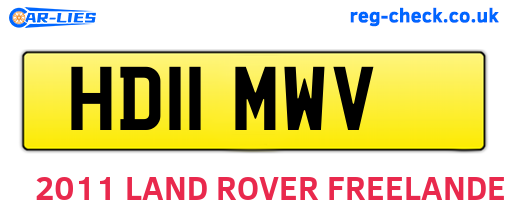 HD11MWV are the vehicle registration plates.