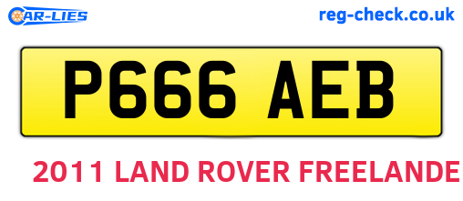 P666AEB are the vehicle registration plates.