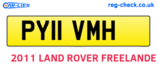 PY11VMH are the vehicle registration plates.