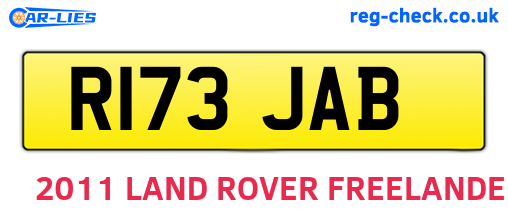 R173JAB are the vehicle registration plates.