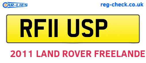 RF11USP are the vehicle registration plates.