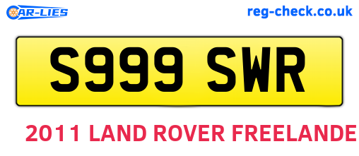 S999SWR are the vehicle registration plates.
