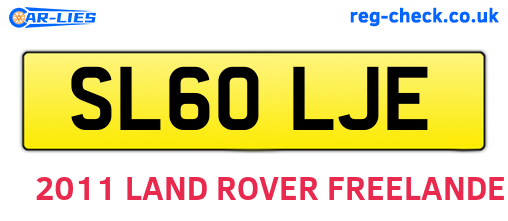 SL60LJE are the vehicle registration plates.