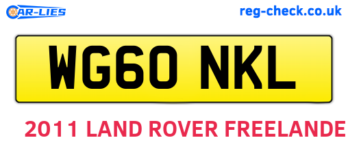 WG60NKL are the vehicle registration plates.