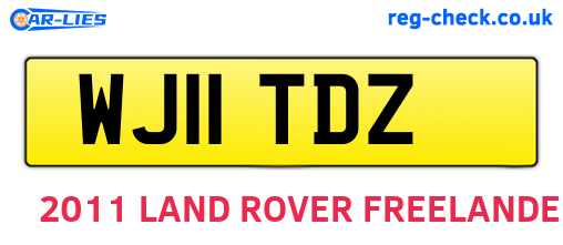 WJ11TDZ are the vehicle registration plates.