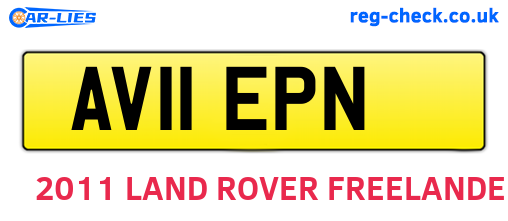 AV11EPN are the vehicle registration plates.