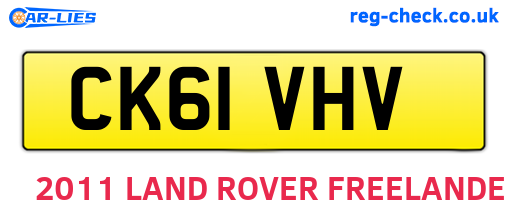 CK61VHV are the vehicle registration plates.
