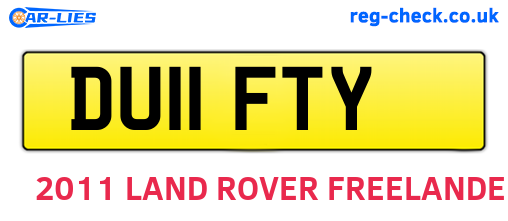 DU11FTY are the vehicle registration plates.