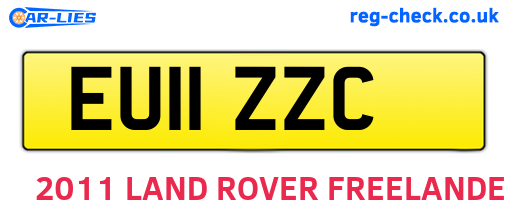 EU11ZZC are the vehicle registration plates.