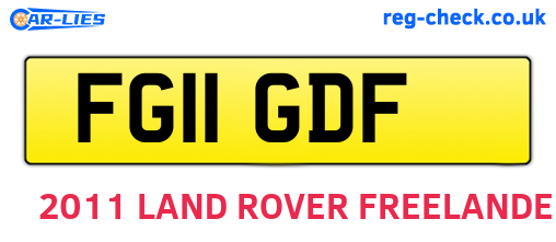 FG11GDF are the vehicle registration plates.