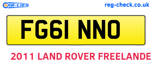 FG61NNO are the vehicle registration plates.