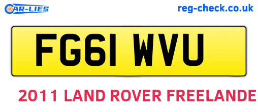FG61WVU are the vehicle registration plates.