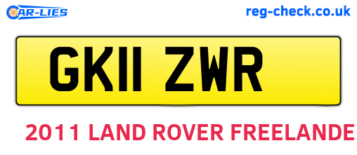 GK11ZWR are the vehicle registration plates.