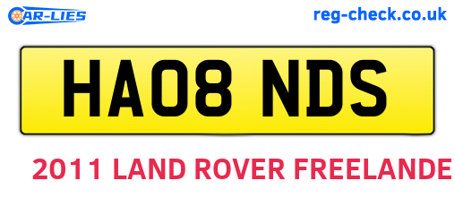 HA08NDS are the vehicle registration plates.