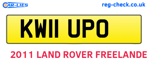 KW11UPO are the vehicle registration plates.