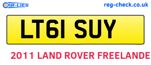 LT61SUY are the vehicle registration plates.