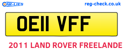 OE11VFF are the vehicle registration plates.