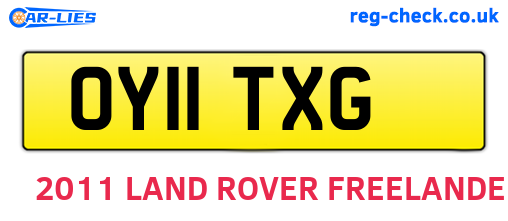 OY11TXG are the vehicle registration plates.