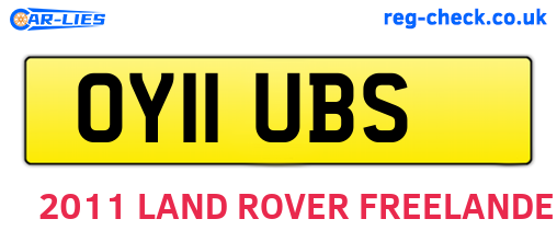 OY11UBS are the vehicle registration plates.