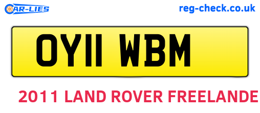 OY11WBM are the vehicle registration plates.