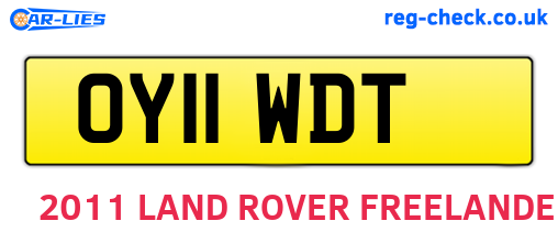 OY11WDT are the vehicle registration plates.