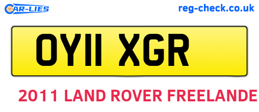 OY11XGR are the vehicle registration plates.
