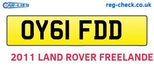 OY61FDD are the vehicle registration plates.