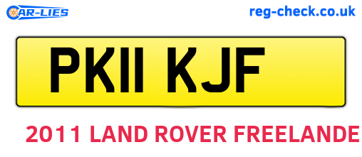 PK11KJF are the vehicle registration plates.