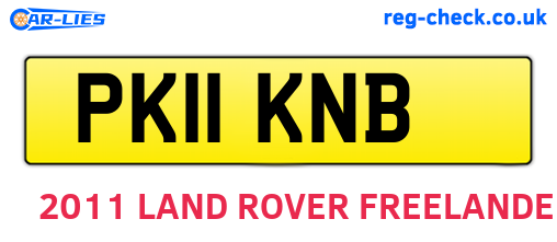 PK11KNB are the vehicle registration plates.
