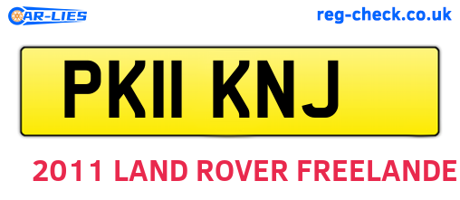 PK11KNJ are the vehicle registration plates.