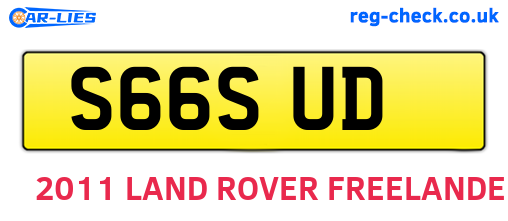 S66SUD are the vehicle registration plates.
