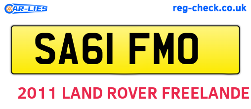 SA61FMO are the vehicle registration plates.