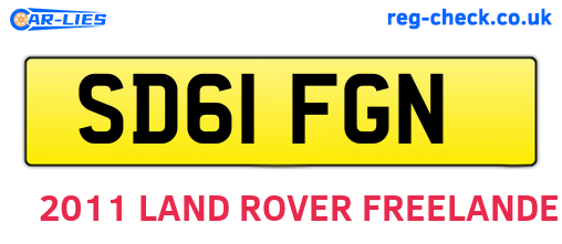 SD61FGN are the vehicle registration plates.