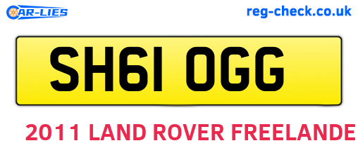 SH61OGG are the vehicle registration plates.