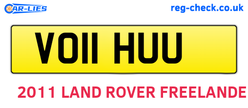 VO11HUU are the vehicle registration plates.
