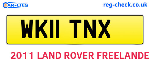 WK11TNX are the vehicle registration plates.
