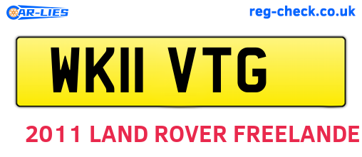 WK11VTG are the vehicle registration plates.