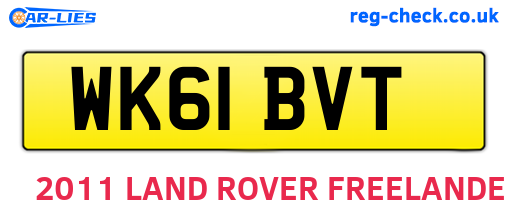 WK61BVT are the vehicle registration plates.